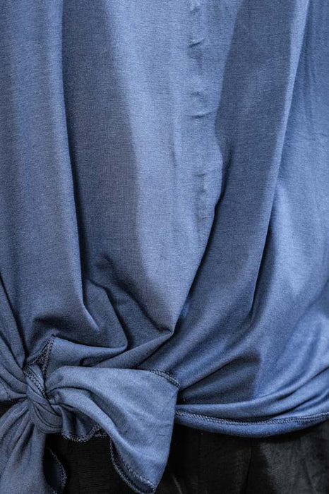 Top wide tied at the side blue - One Size