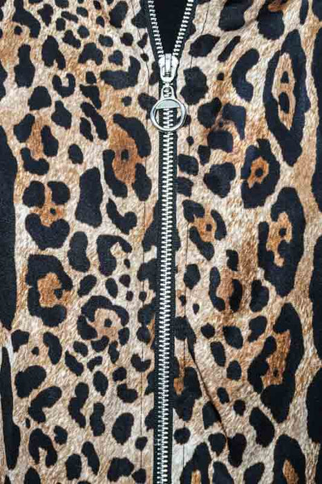 Blouson with animal print brown/black - One Size