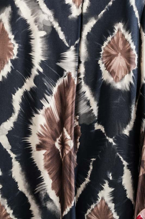 Long black/brown patterned dress - One Size