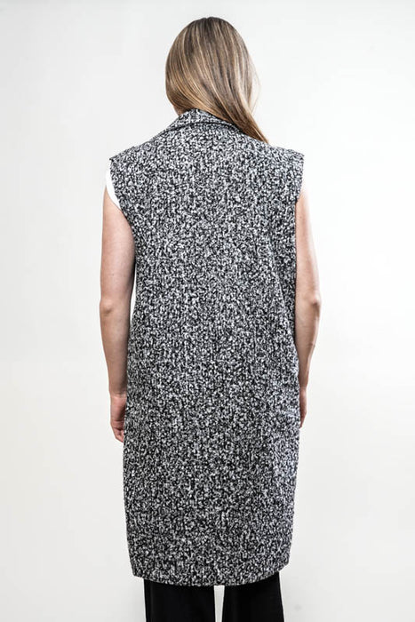 Gilet long en polyester noir/blanc - Taille unique