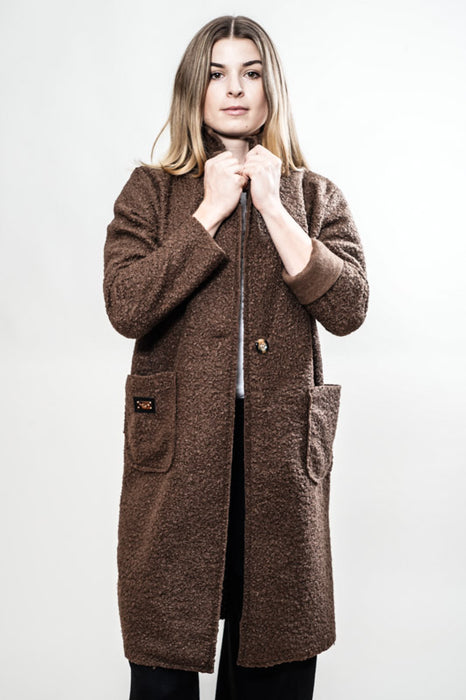 Manteau polyester marron foncé - Taille unique