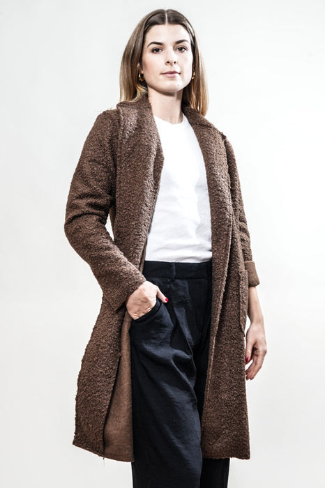 Manteau polyester marron foncé - Taille unique