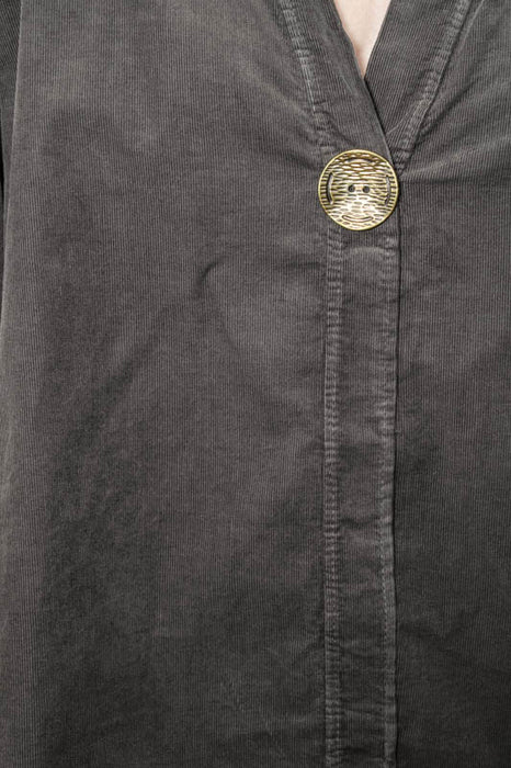 Chemisier Manchester en coton marron foncé - Taille unique