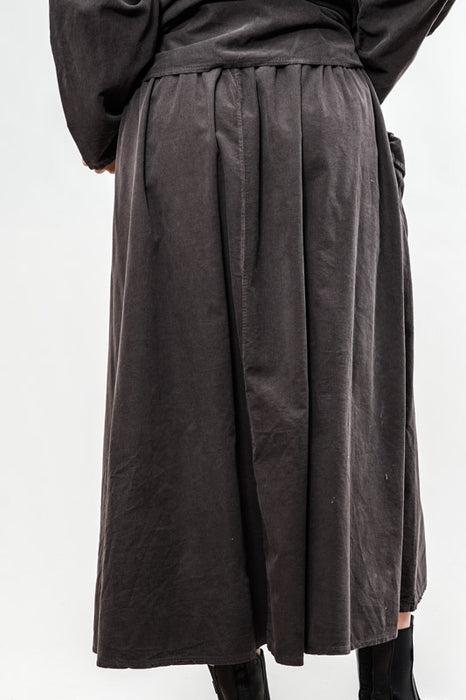 Jupe Manchester longue en coton marron foncé - Taille unique