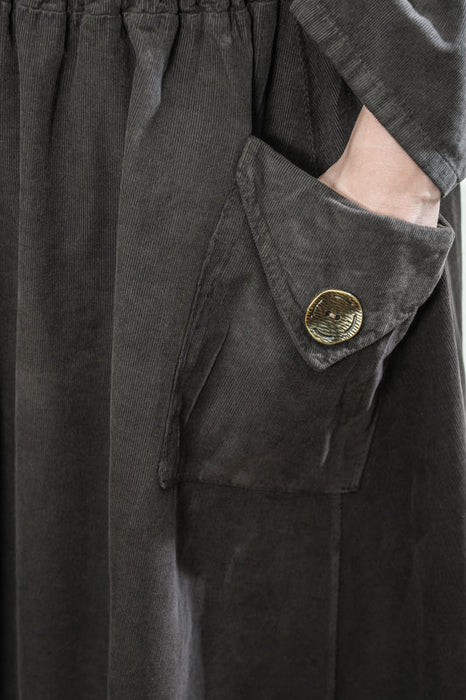 Jupe Manchester longue en coton marron foncé - Taille unique