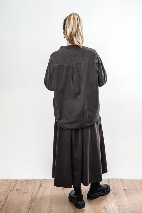 Jupe Manchester longue en coton marron foncé - Taille unique