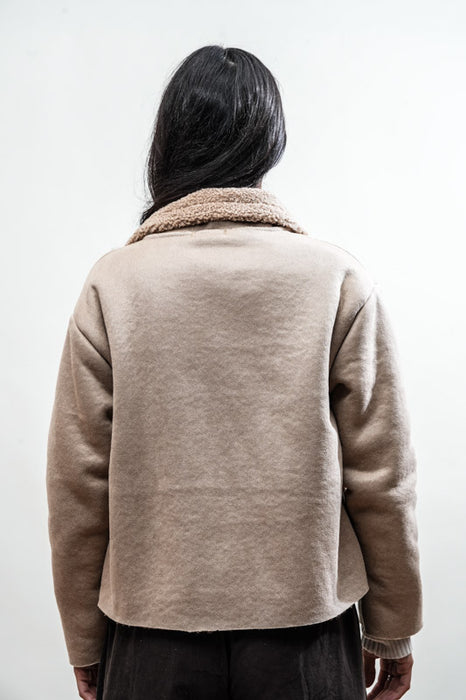 Veste courte en polyester beige - Taille unique