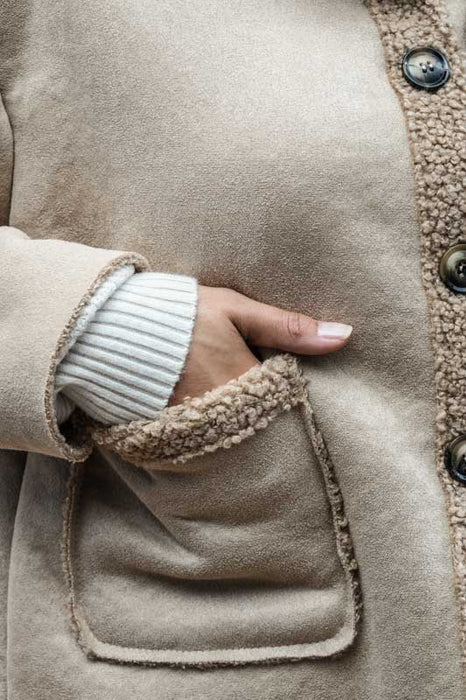 Veste courte en polyester beige - Taille unique