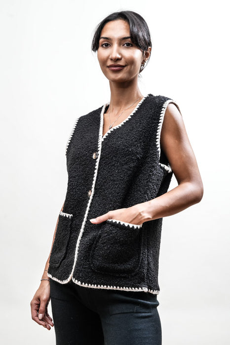 Gilet Polyester black/white - One Size
