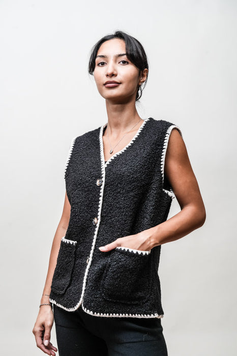 Gilet Polyester black/white - One Size