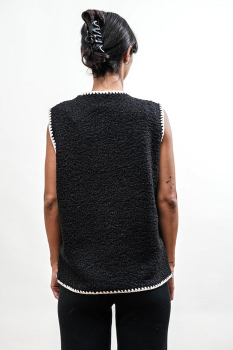 Gilet Polyester black/white - One Size