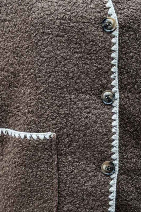 Gilet Polyester marron foncé/blanc - Taille unique