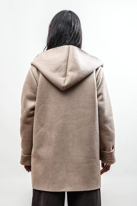 Veste à capuche en polyester beige - Taille unique