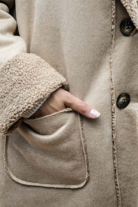 Veste à capuche en polyester beige - Taille unique