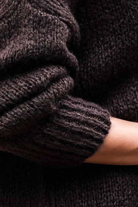 Pull tricoté marron foncé - Taille unique