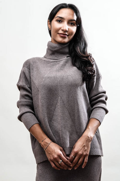 Pull viscose/nylon taupe - Taille unique