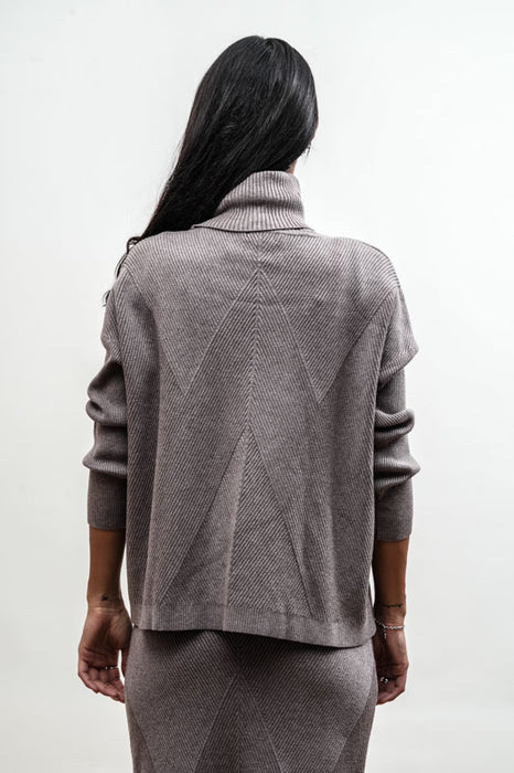 Pull viscose/nylon taupe - Taille unique