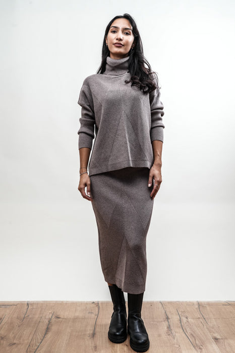 Pull viscose/nylon taupe - Taille unique