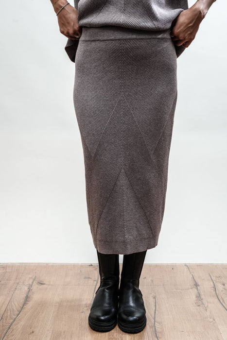 Jupe longue viscose/nylon taupe - taille unique