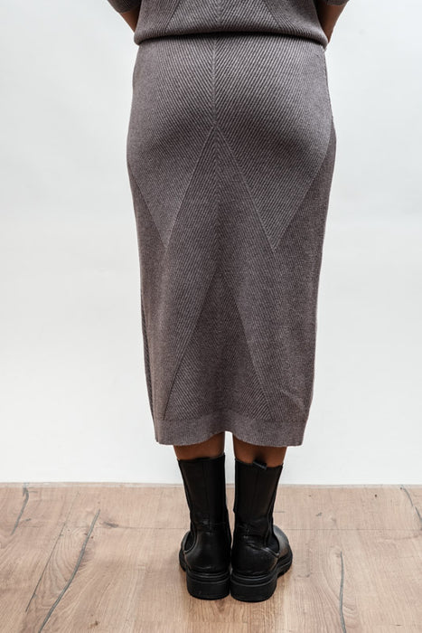 Jupe longue viscose/nylon taupe - taille unique