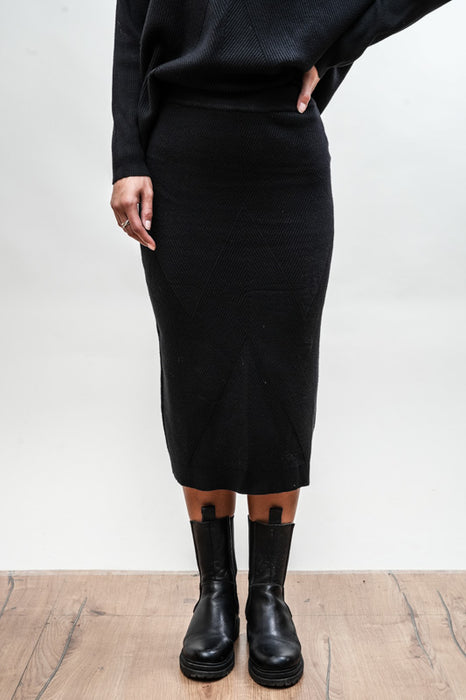 Long skirt viscose/nylon black - One Size