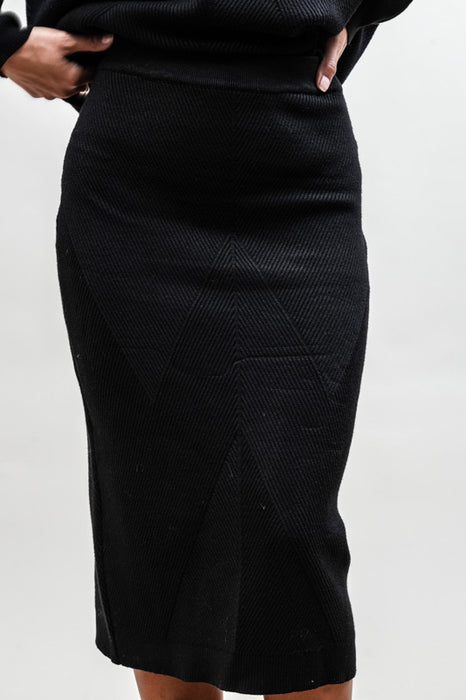 Long skirt viscose/nylon black - One Size