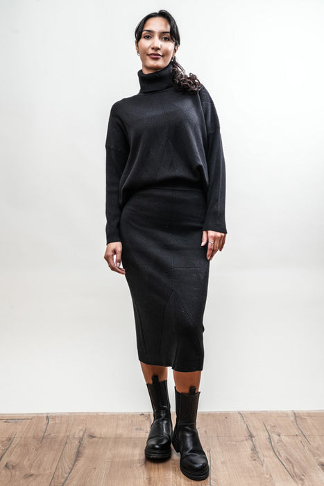 Long skirt viscose/nylon black - One Size