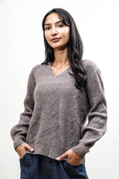 Pull viscose/nylon taupe - Taille unique
