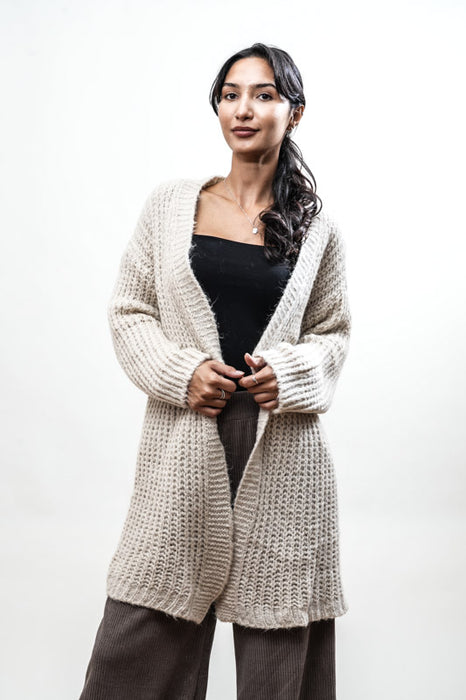Long beige cardigan - One Size