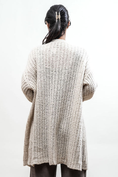 Long beige cardigan - One Size