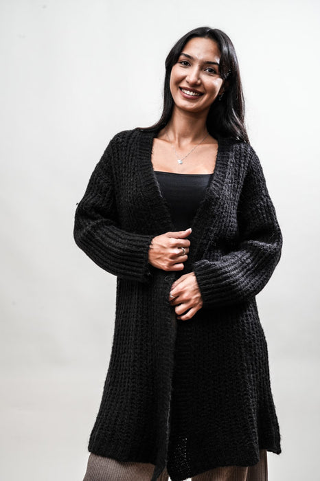 Cardigan long noir - Taille unique