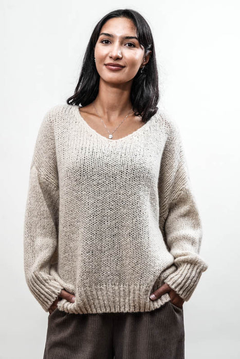 Pull en maille beige - Taille unique
