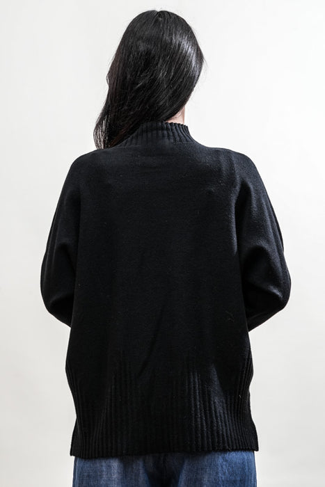 Pull tricoté viscose/nylon noir - Taille unique