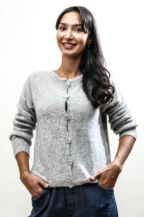 Cardigan court gris clair - Taille unique