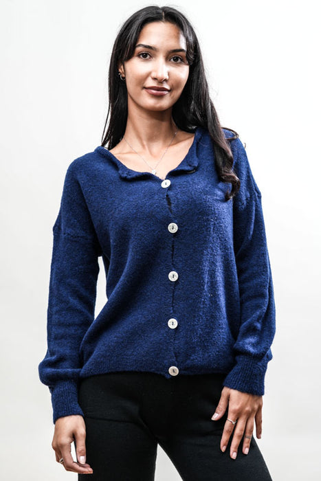 Cardigan court bleu roi - Taille unique