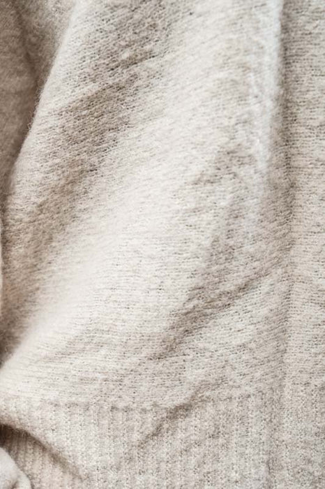 Pull en maille à manches chauve-souris, beige - Taille unique