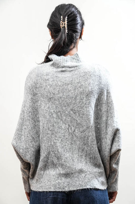 Strickpullover Fledermausärmel hellgrau - One Size