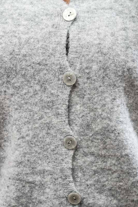 Gilet court en tricot gris - Taille unique