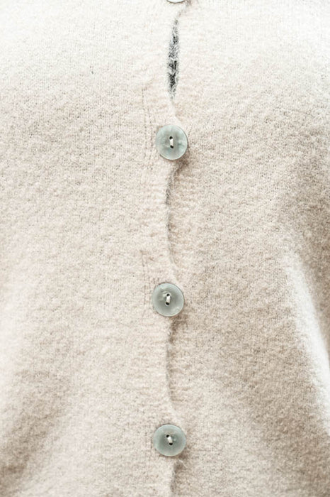 Gilet court en tricot beige - taille unique