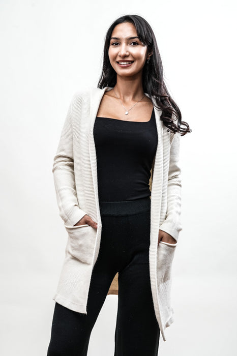 Veste à capuche blanc cassé - Taille unique