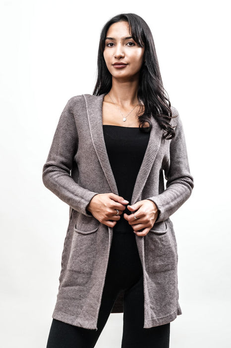 Veste à capuche taupe - Taille unique