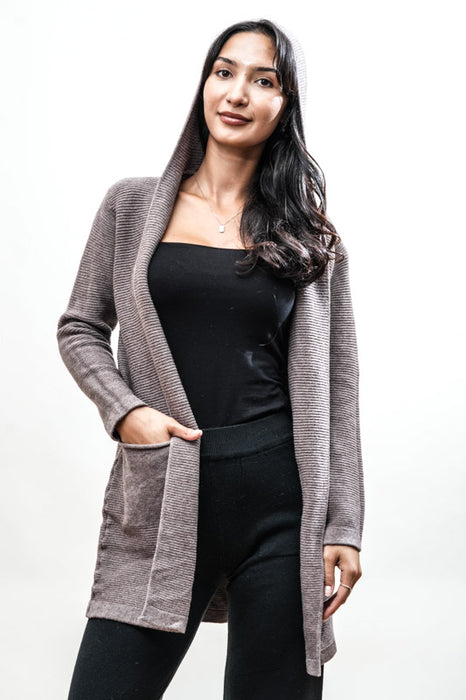 Veste à capuche taupe - Taille unique