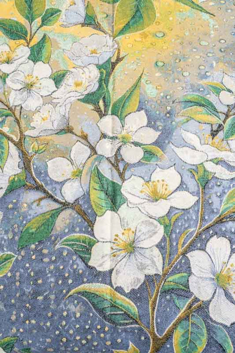 Scarf viscose/wool flowers 70x180cm