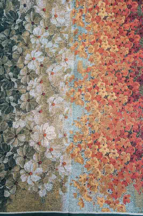 Scarf viscose/wool colorful flowers 70x180cm