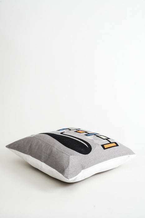 Cushion cover cotton 1 sitting cat with cat tree 45x45 cm