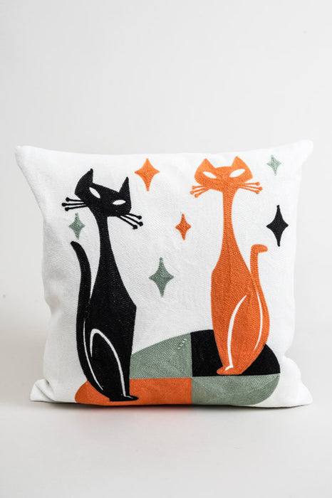 Cushion cover cotton 2 elegant cats 45x45 cm