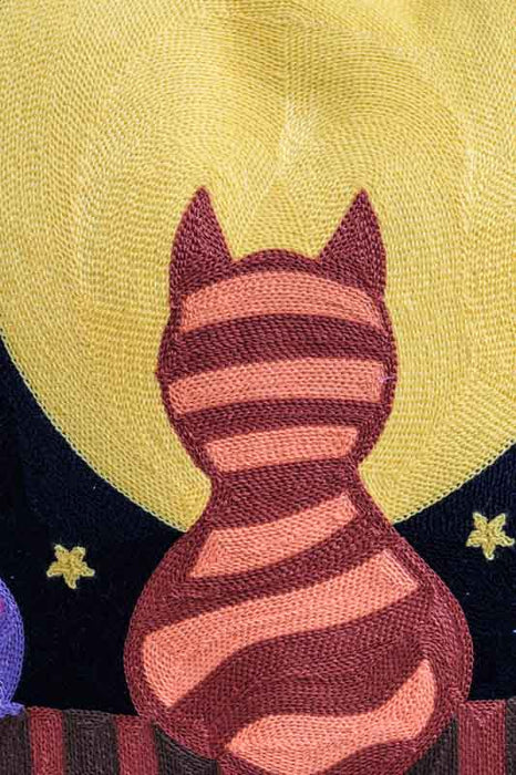 Cushion cover cotton 3 kittens with full moon 45x45 cm