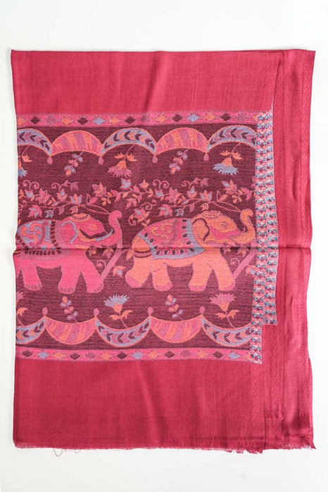 Scarf silk/viscose elephants assorted 75x200 cm