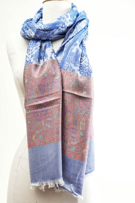 Scarf silk/viscose elephants assorted 75x200 cm
