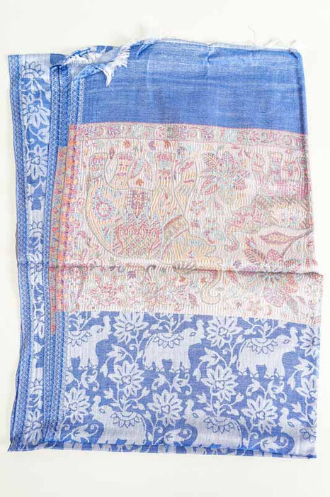 Scarf silk/viscose elephants assorted 75x200 cm